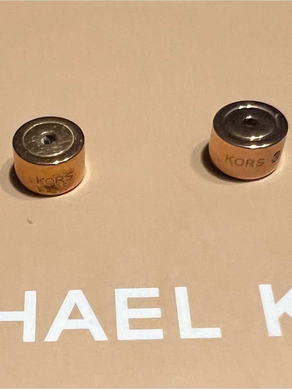 Michael Kors Rose Gold Cylinder Stud Earring backs